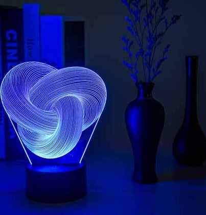 Twist Abstract LED 3D Night Light Touch Colorful Acrylic 3D Table Lamp Decoration Lighting Baby Sleeping Mood Lamp Best Gift