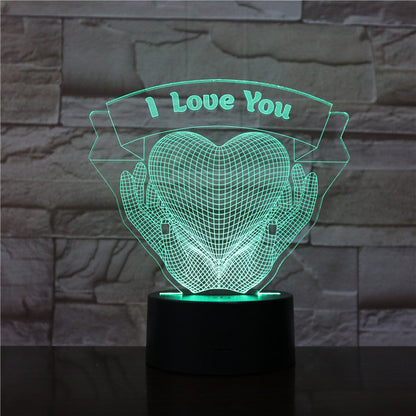 Hands Holding Love 3D Night Light