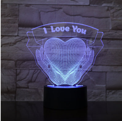 Hands Holding Love 3D Night Light