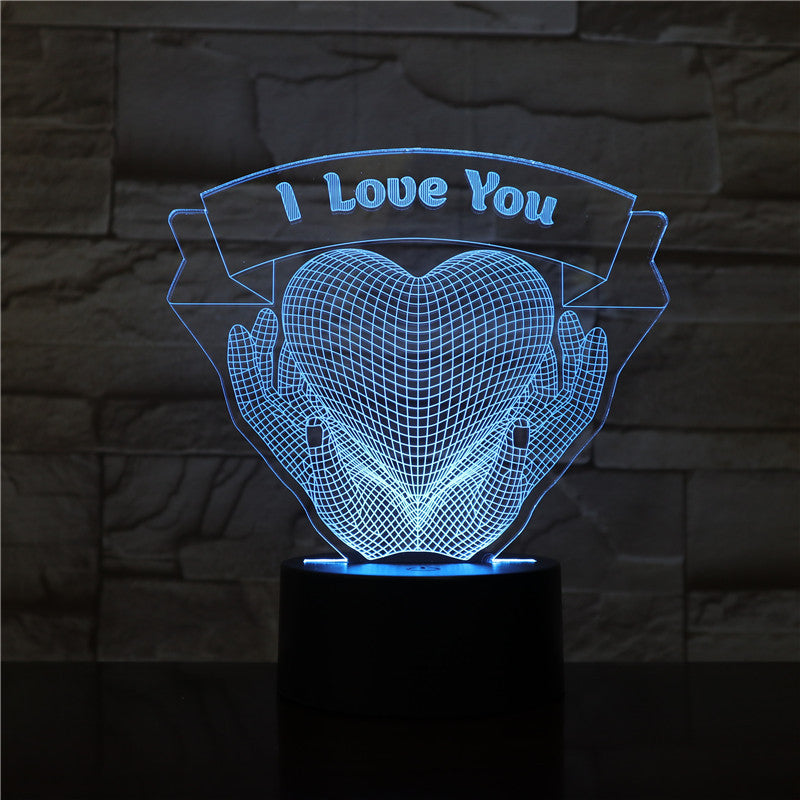 Hands Holding Love 3D Night Light