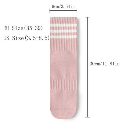 Women's Professional Non-slip Sports Yoga Running Fitness Multi-functional Mid-calf Solid Color Dotted Socks Performance Cushioned Comfort No Show Socks Athletic Socks