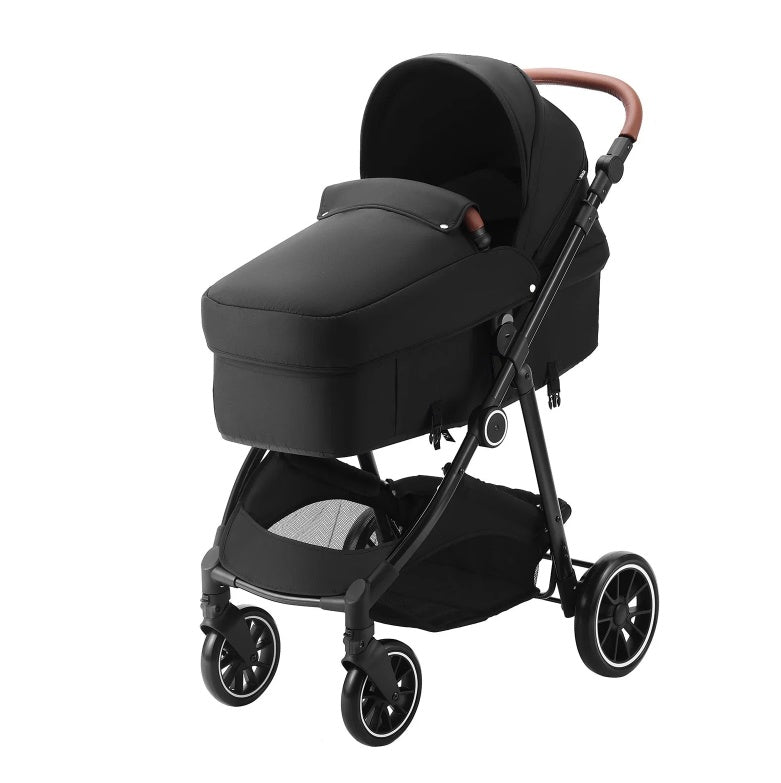 Little Voyager 3-in-1 Stroller: Convertible Bassinet & Reversible Seat, Adjustable Backrest, with Cozy Leg Cover & Mesh Net