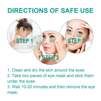 EELHOE Chlorella Vera Hydrogel Eye Mask, Moisturizing Desalination Eye Grain Compact Fine Grain Soft Skin Hydrating Eye Mask